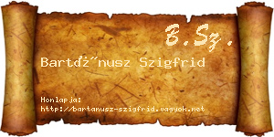 Bartánusz Szigfrid névjegykártya